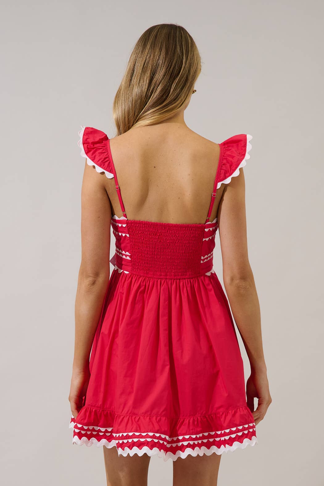Gennie Contrast Ruffle Mini Dress
