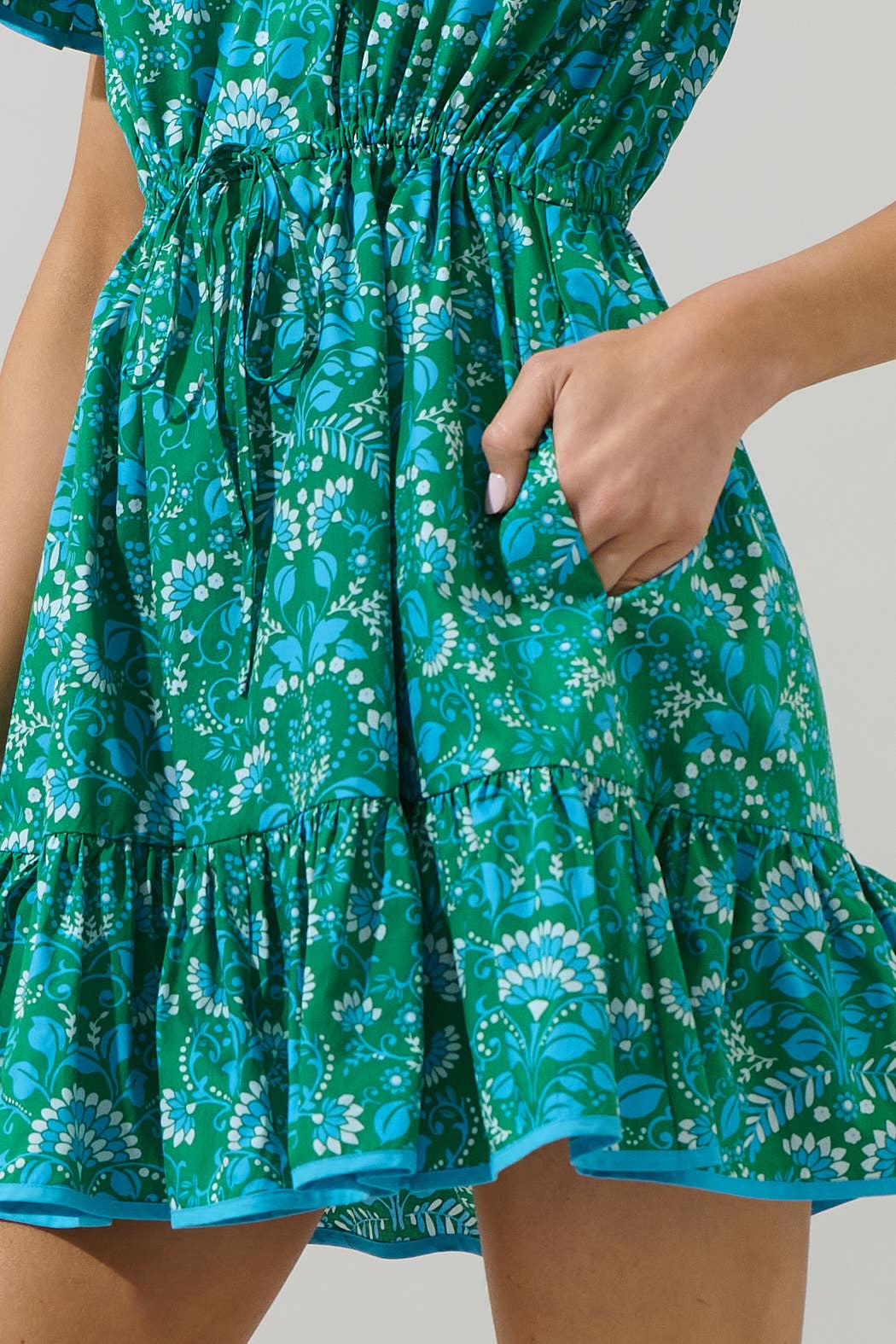 Alina Floral Ruffle Shift Mini Dress