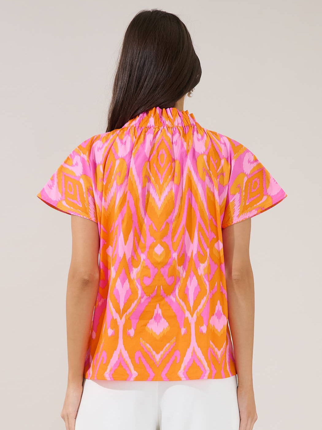 Patma Ikat Mock Neck Top