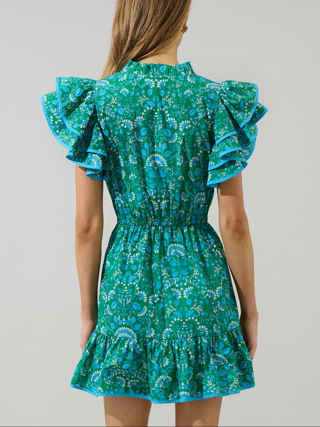 Alina Floral Ruffle Shift Mini Dress