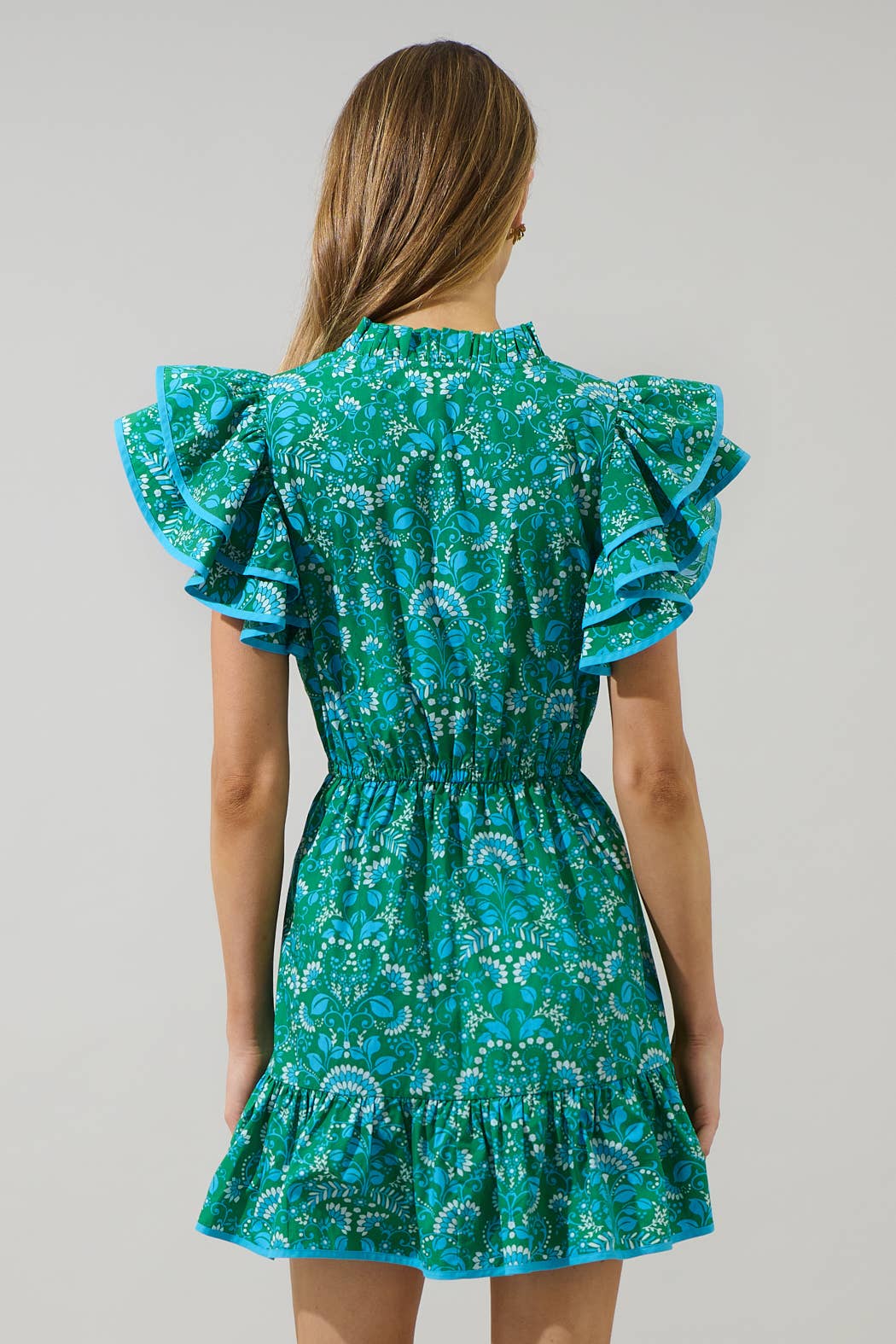 Alina Floral Ruffle Shift Mini Dress