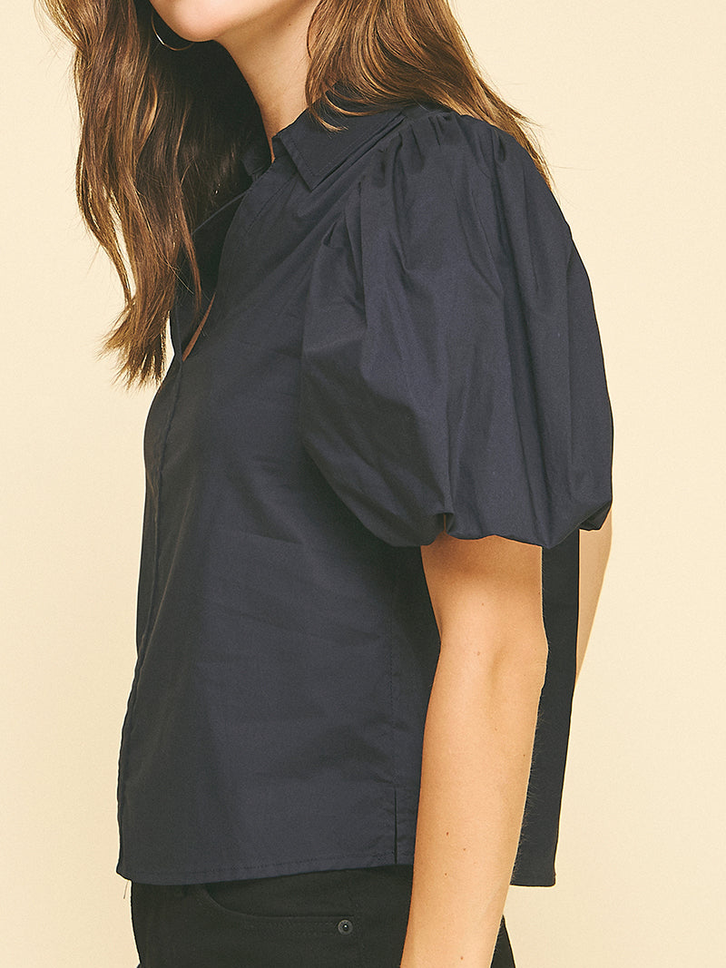 Bubble Sleeve Blouse Top