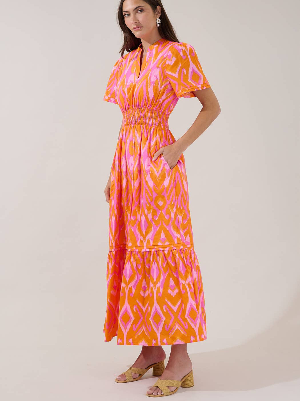 Belraj Ikat Poplin Maxi Dress