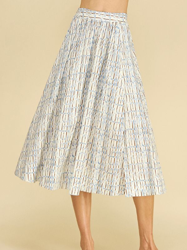 Geometric Print A-line Midi Skirt