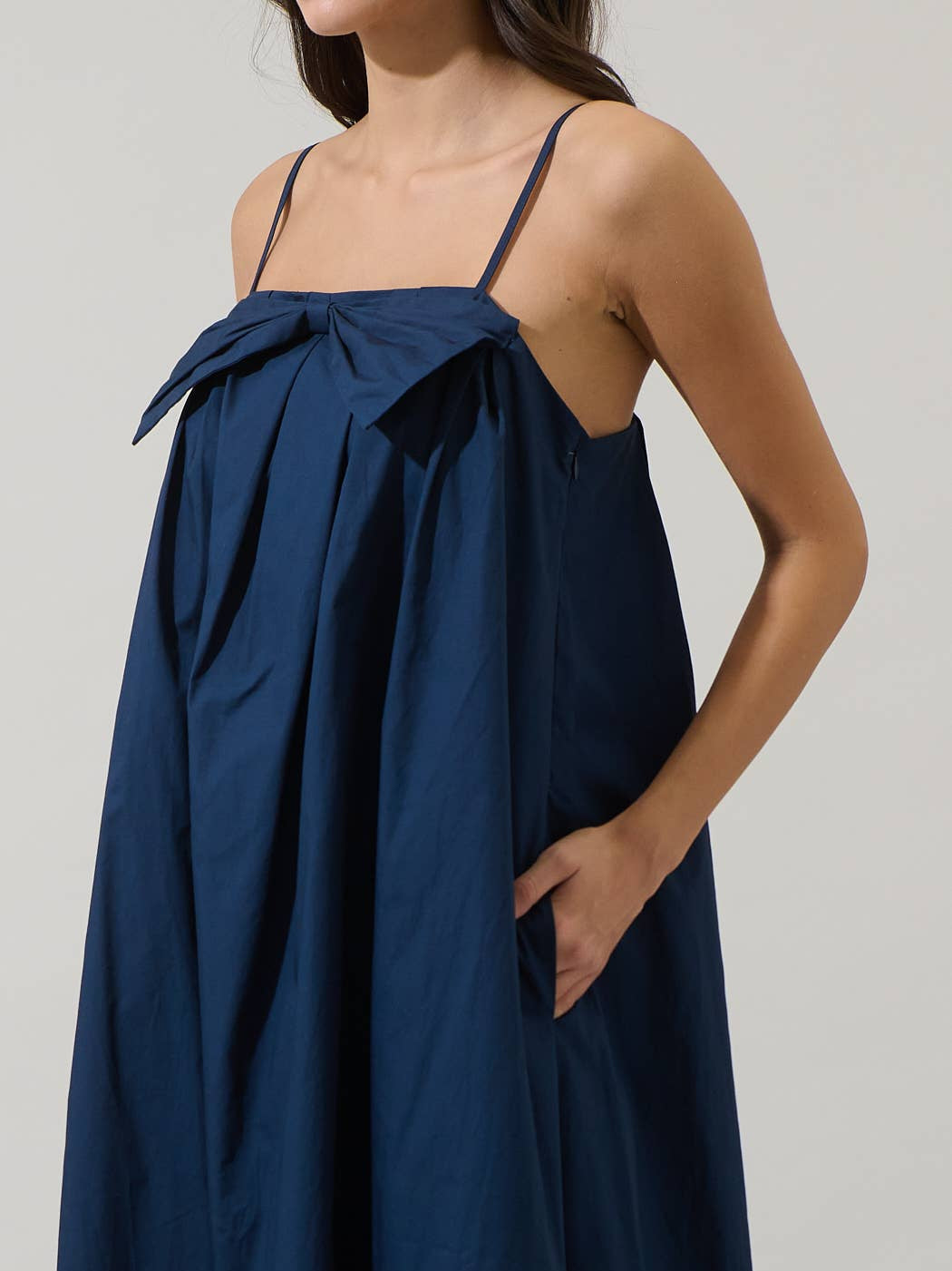 Melly Pleated Bow Maxi Dress