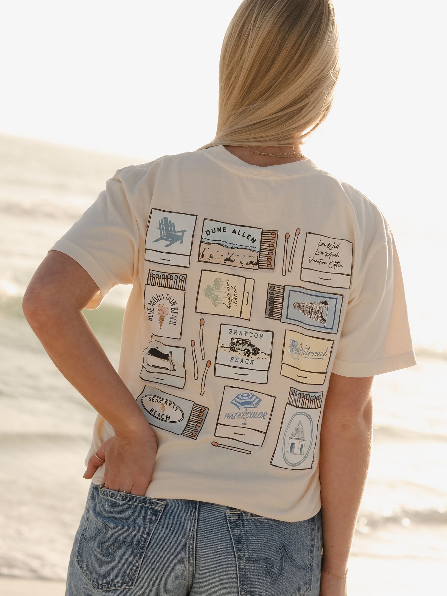 Live Well Watercolor Matchbook Pocket T-Shirt