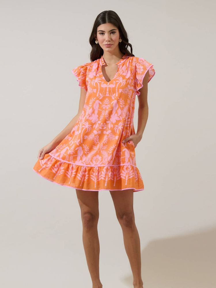 Davina Floral Ebba Shift Mini Dress