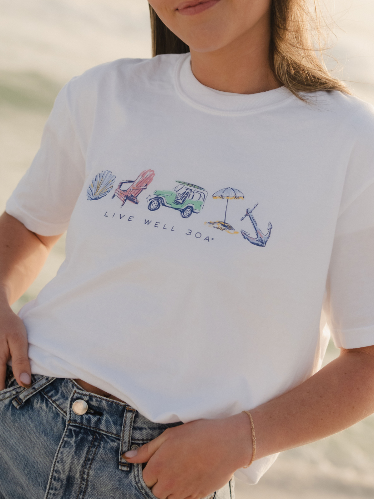 Live Well Symbols of 30A T-Shirt