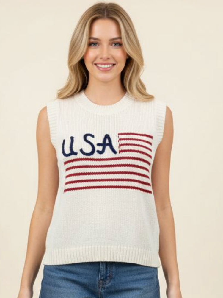 American Flag Sweater Top
