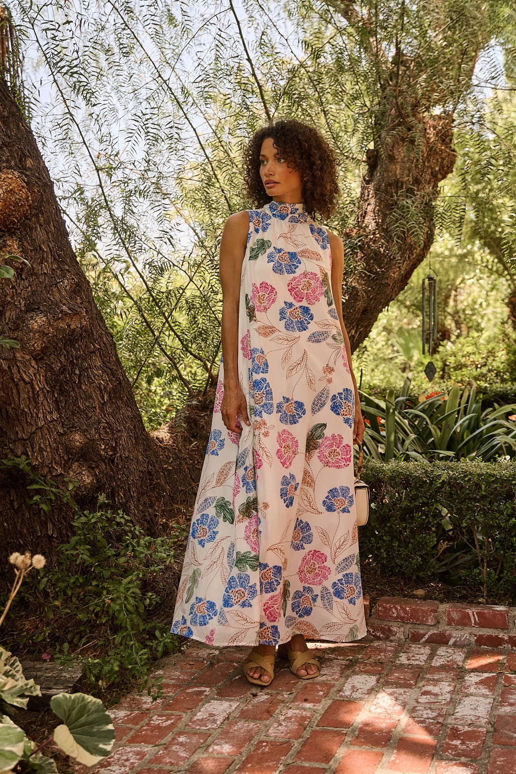Akiya Wild Poppy Mockneck Maxi Dress