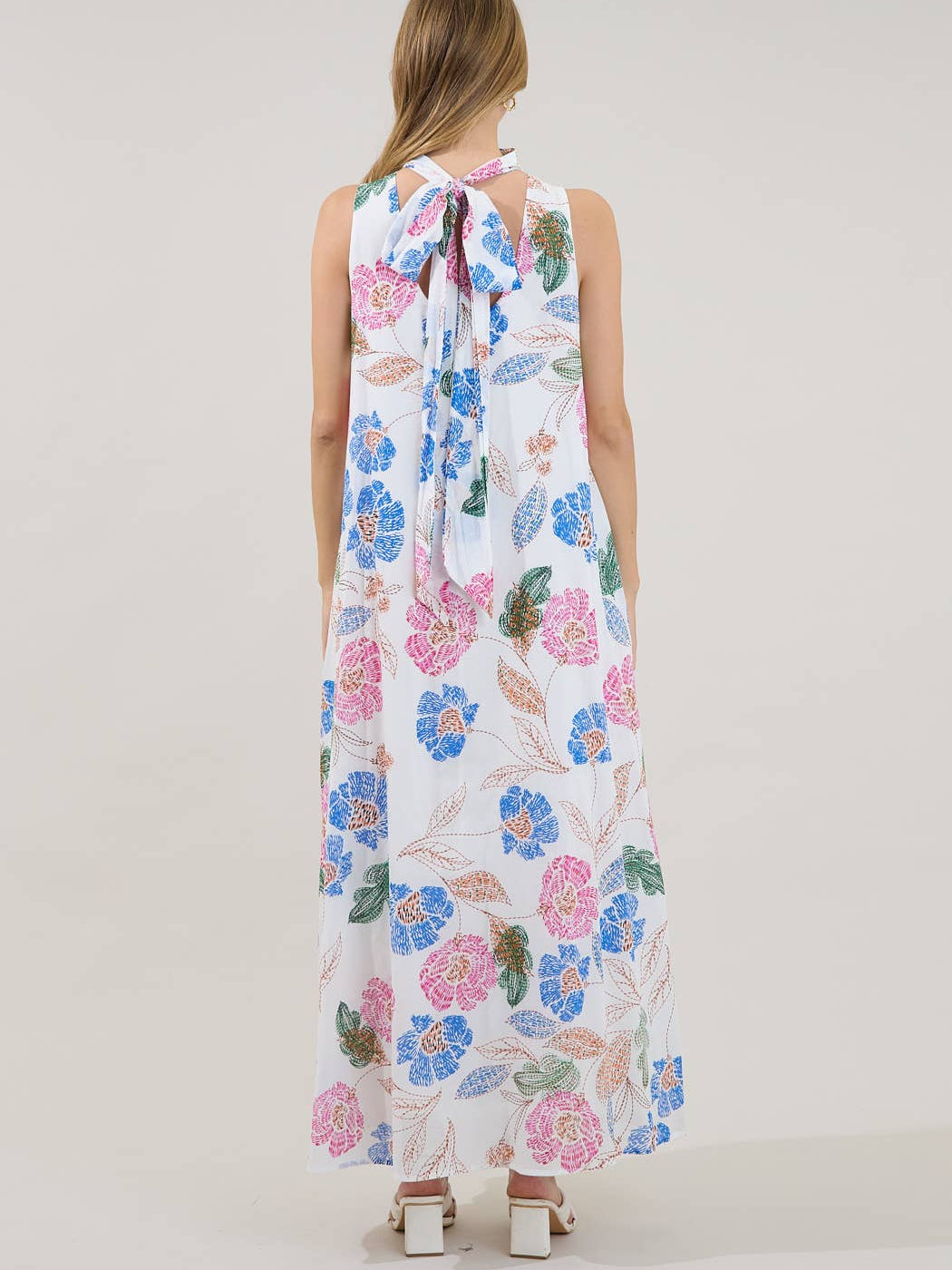 Akiya Wild Poppy Mockneck Maxi Dress
