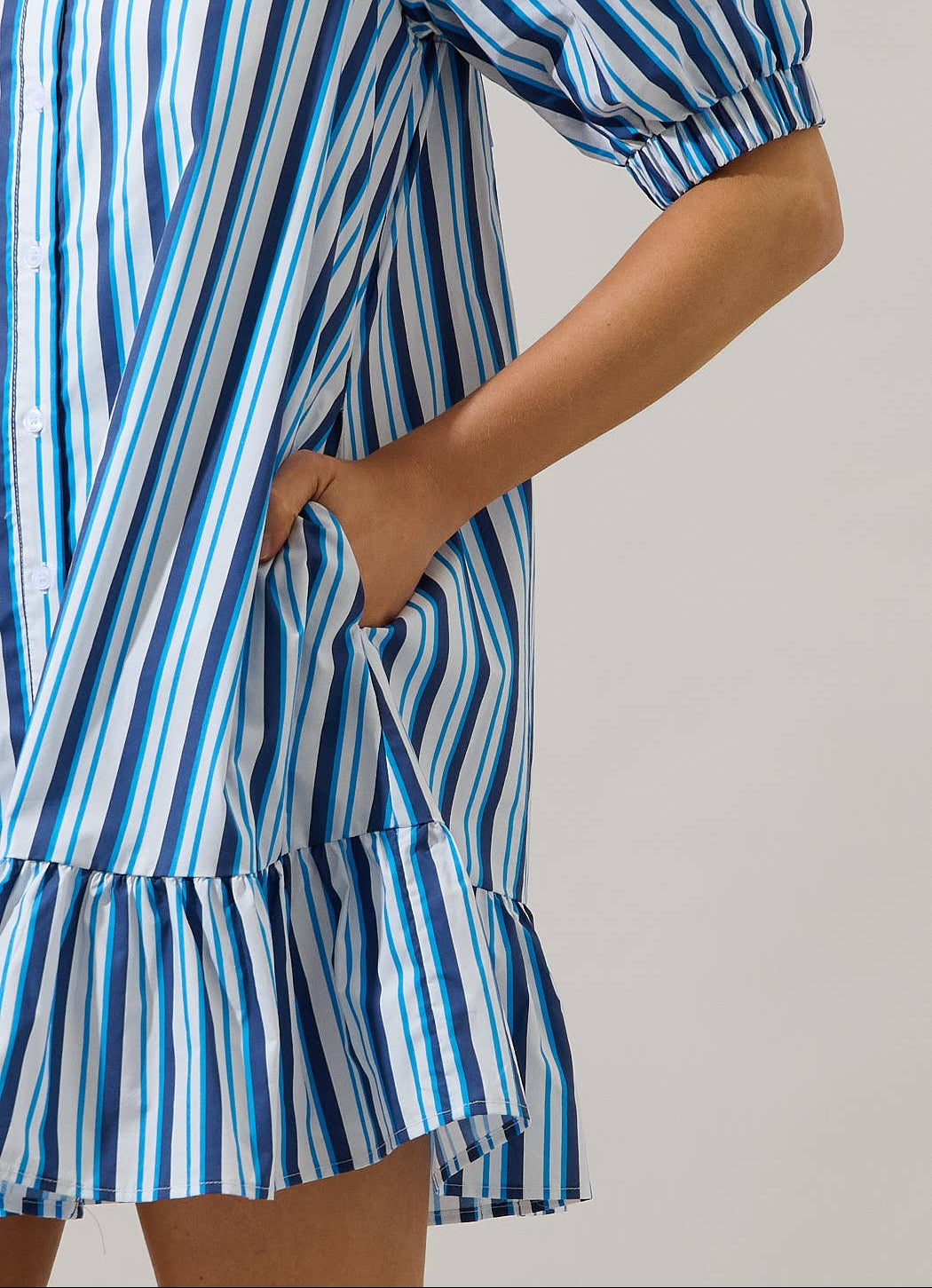 Levy Norra Stripe Button Down Shift Dress