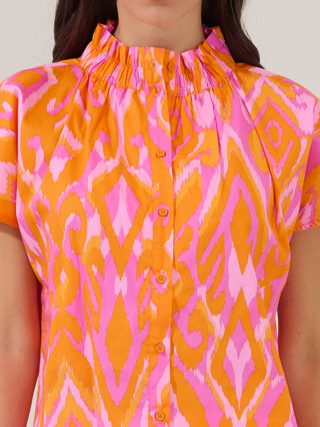 Patma Ikat Mock Neck Top