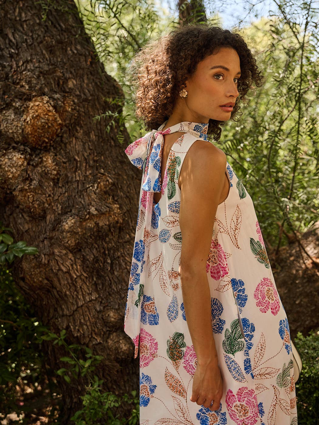 Akiya Wild Poppy Mockneck Maxi Dress