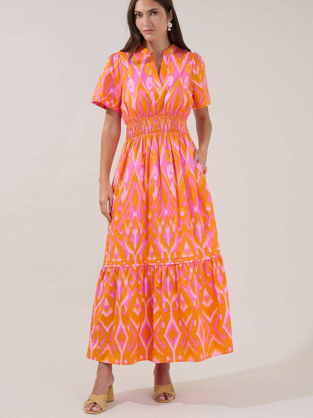 Belraj Ikat Poplin Maxi Dress