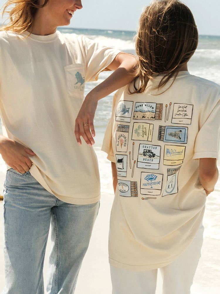 Live Well Watercolor Matchbook Pocket T-Shirt