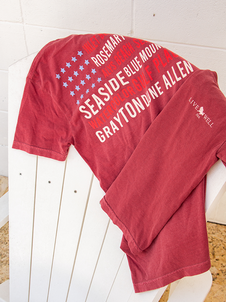 Summer Town American Flag Pocket T-Shirt