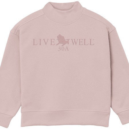 Live Well 30A Classic Logo Youth Mockneck Sweatshirt