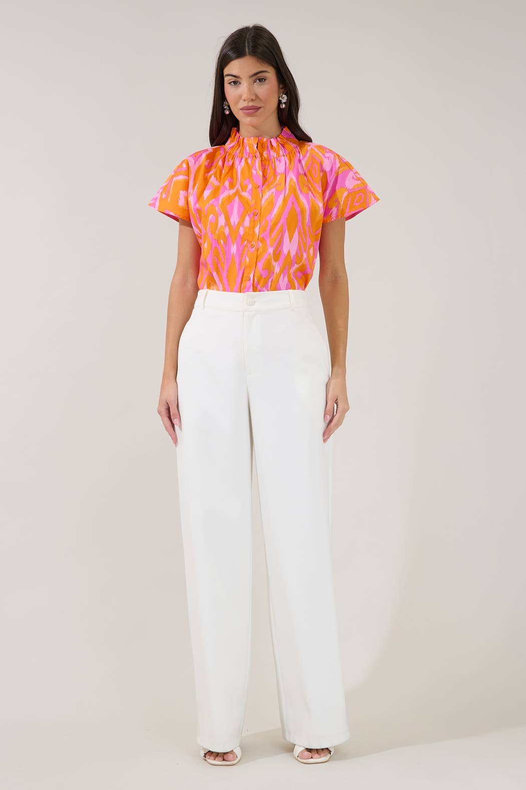 Patma Ikat Mock Neck Top