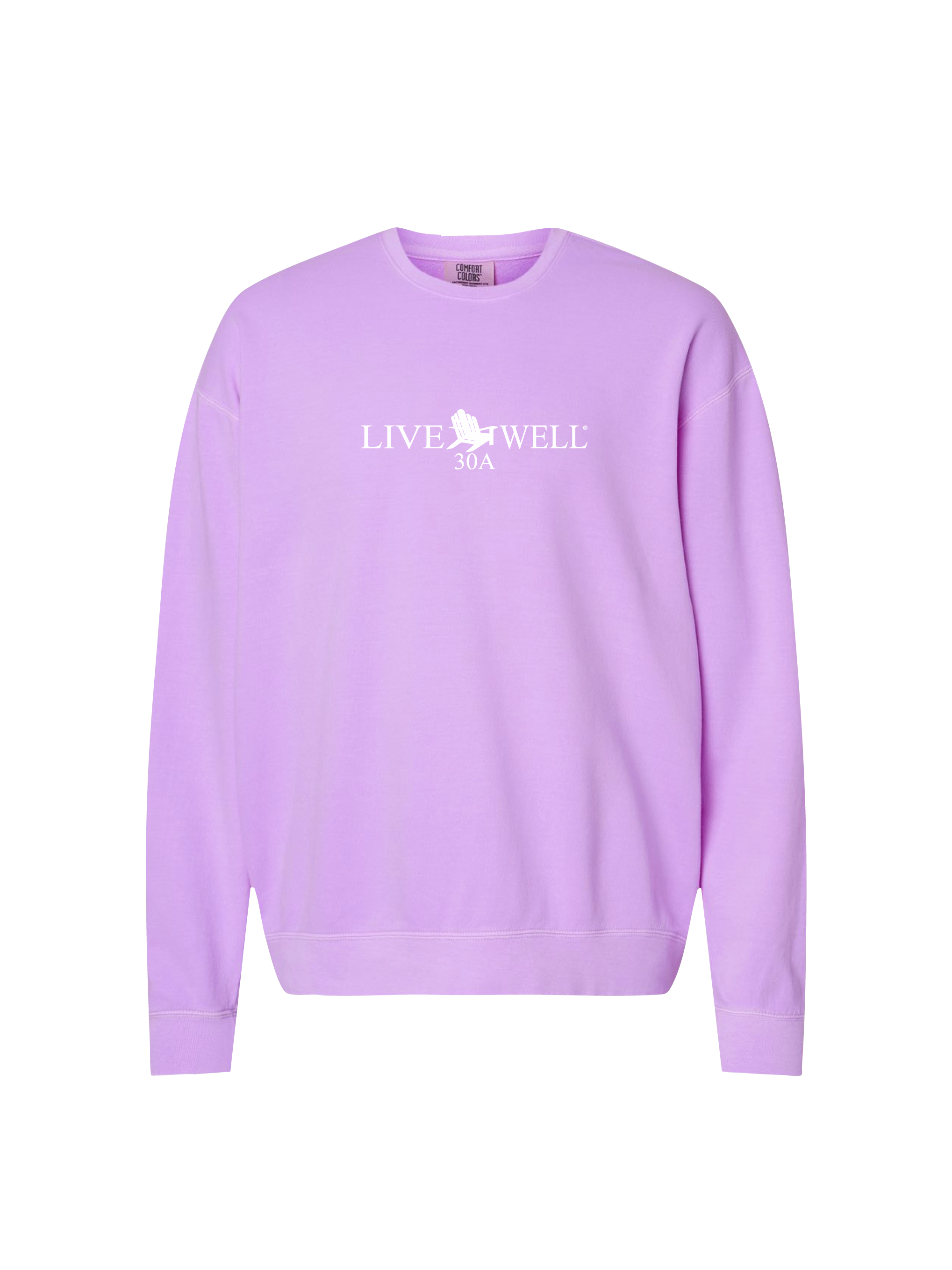 Live Well 30A Classic Logo Comfort Colors Lightweight Sweatshirt