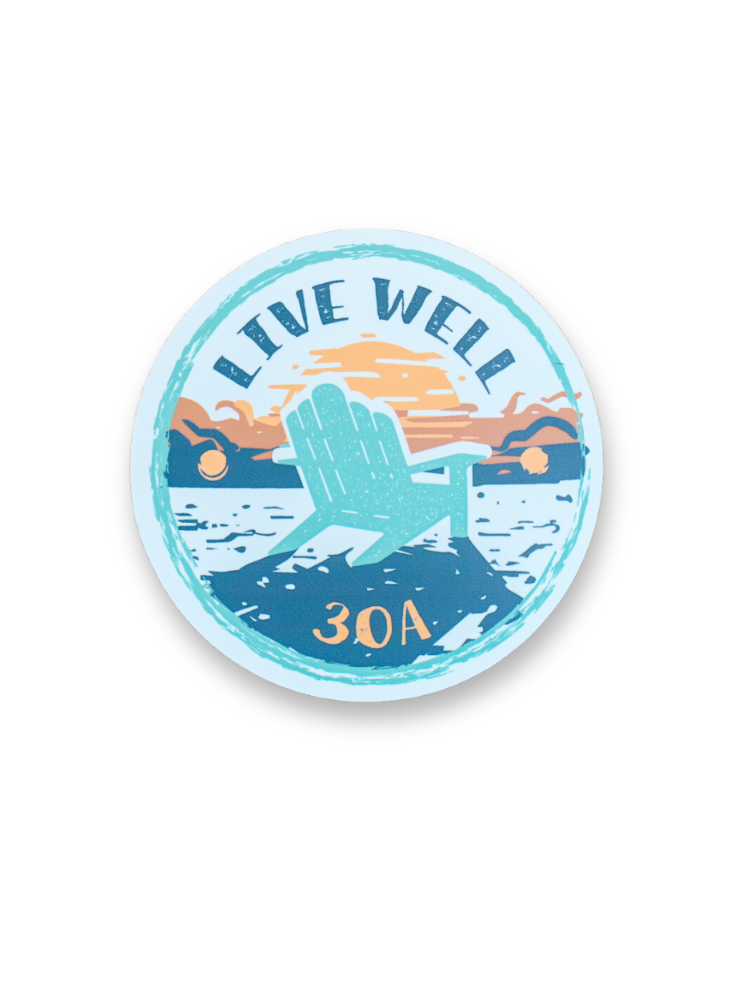 Live Well Sunset Chair Sticker