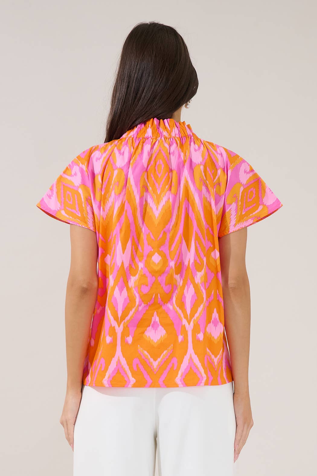 Patma Ikat Mock Neck Top