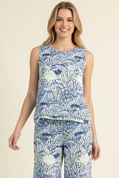 Seashell Pleated Tank Top