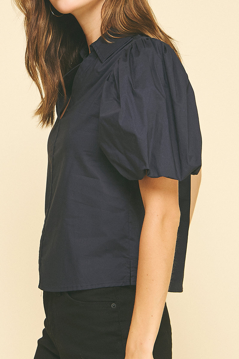 Bubble Sleeve Blouse Top