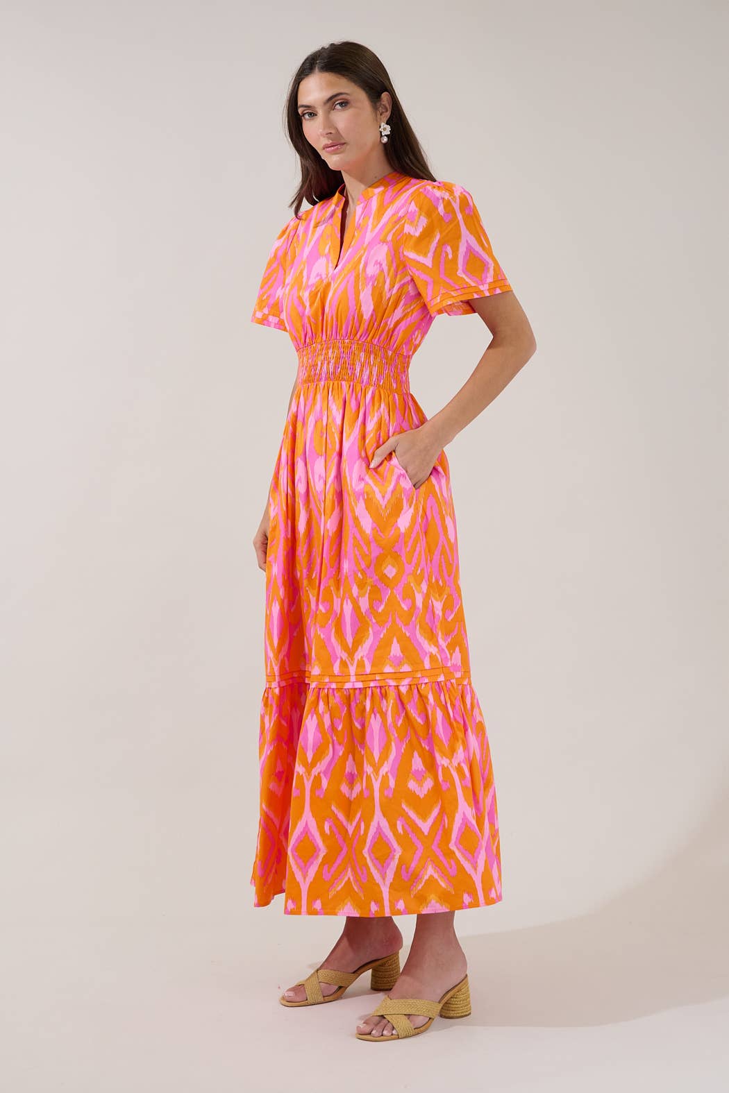 Belraj Ikat Poplin Maxi Dress
