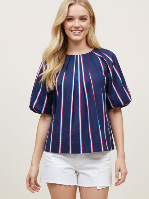 USA Stripe Blouse Top