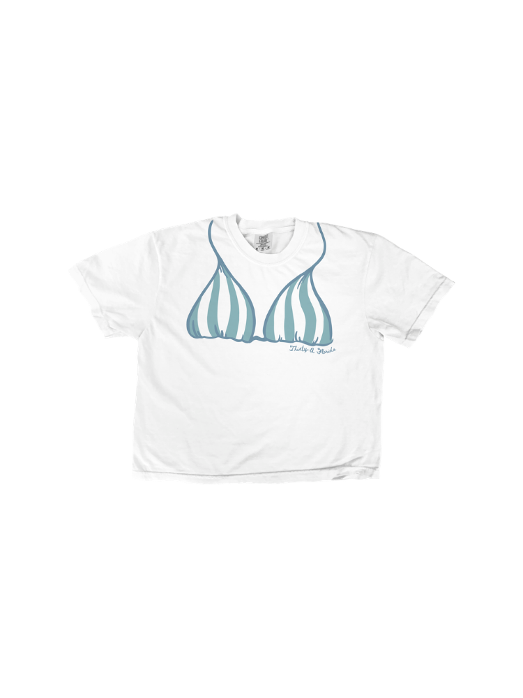 Thirty-A Stripe Bikini Boxy Crop T-Shirt