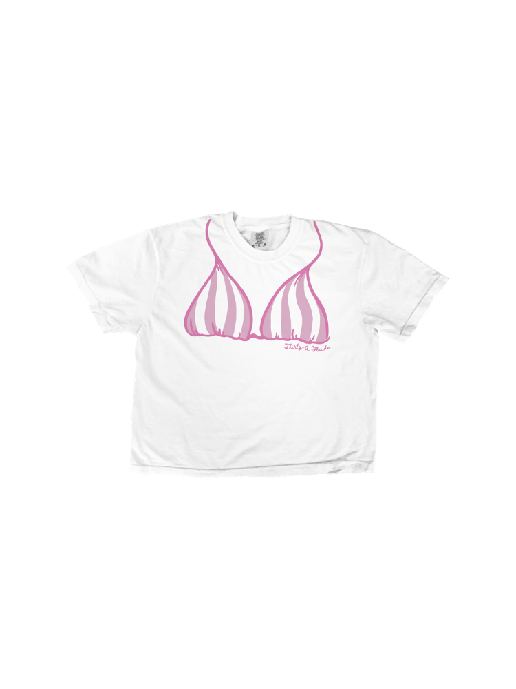 Thirty-A Stripe Bikini Boxy Crop T-Shirt