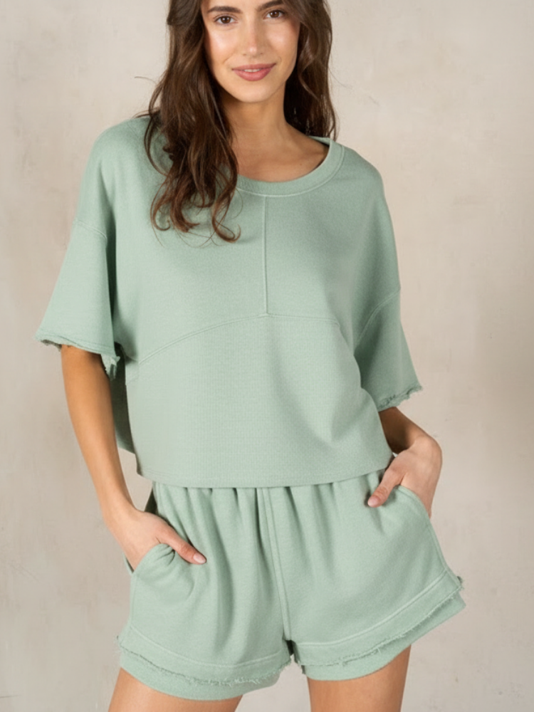 Boxy Half Sleeve Top Set