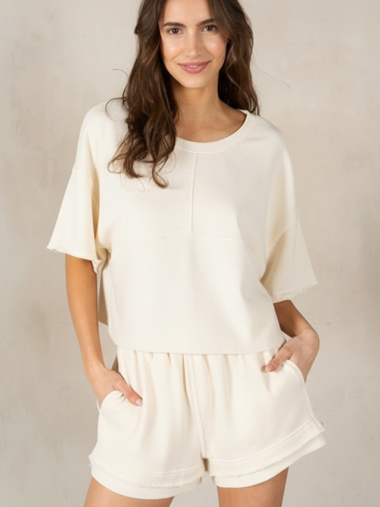 Boxy Half Sleeve Top Set