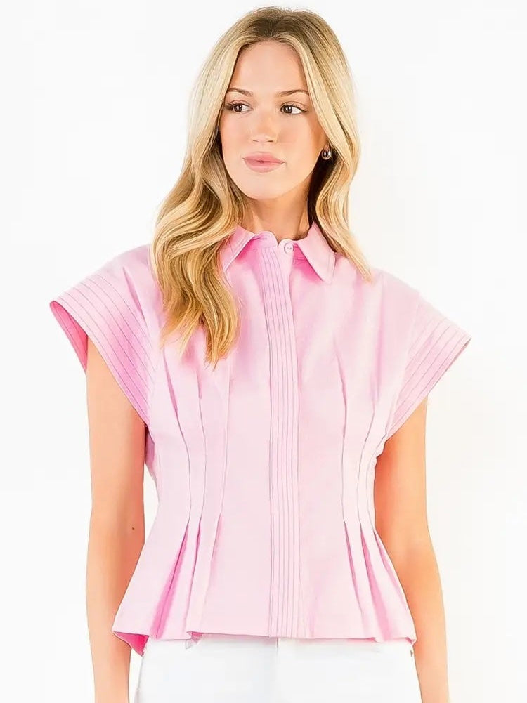 Button Down Collared Top