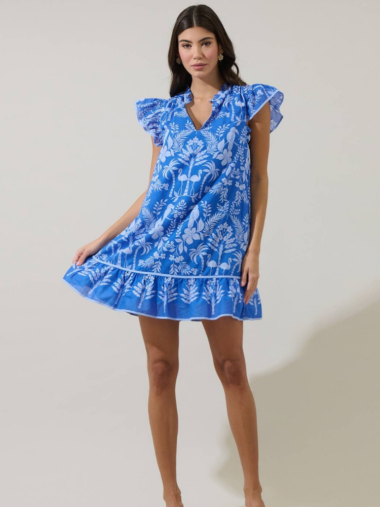 Davina Floral Ebba Shift Mini Dress