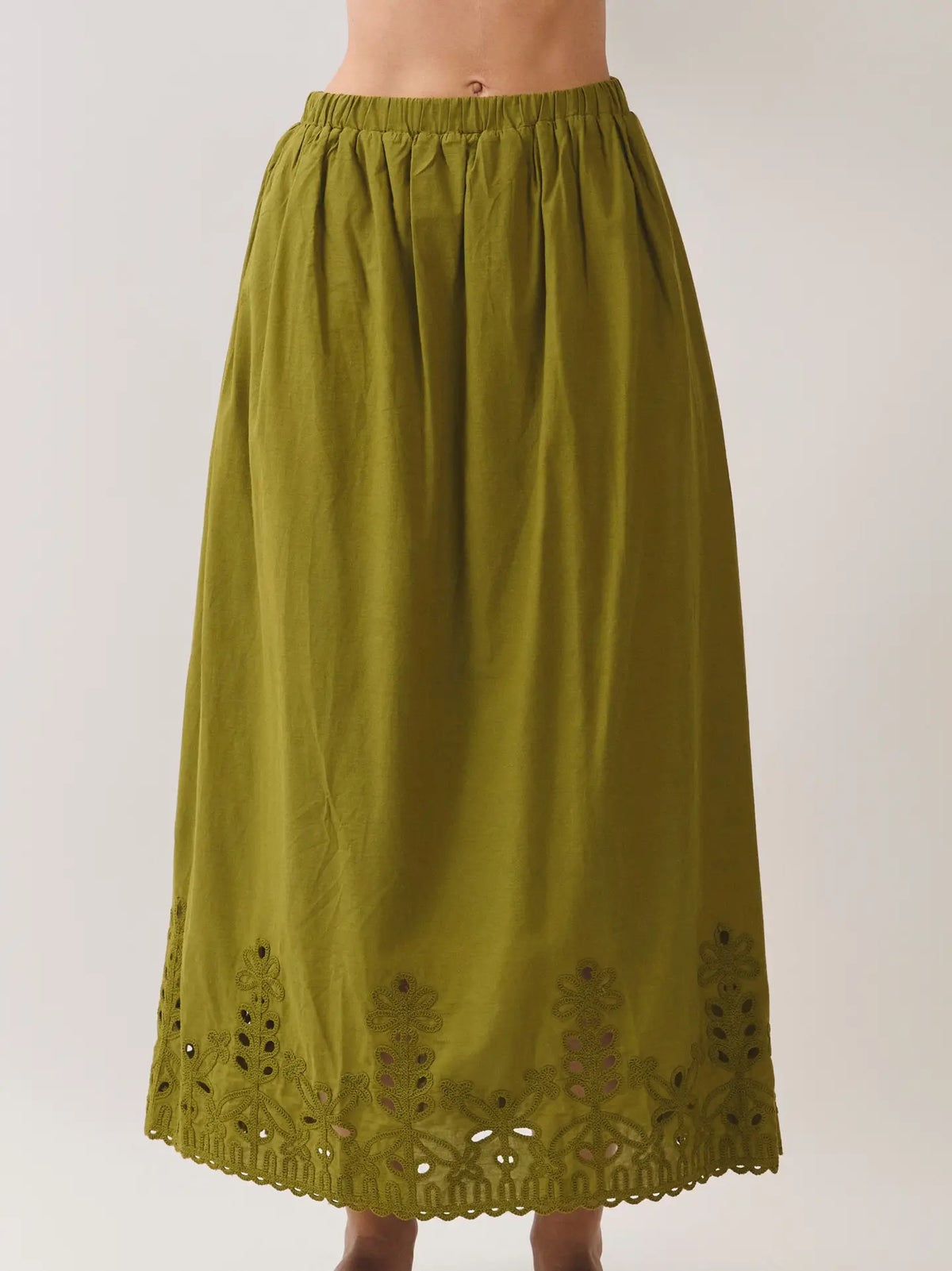 Eyelet Embroidered Maxi Skirt