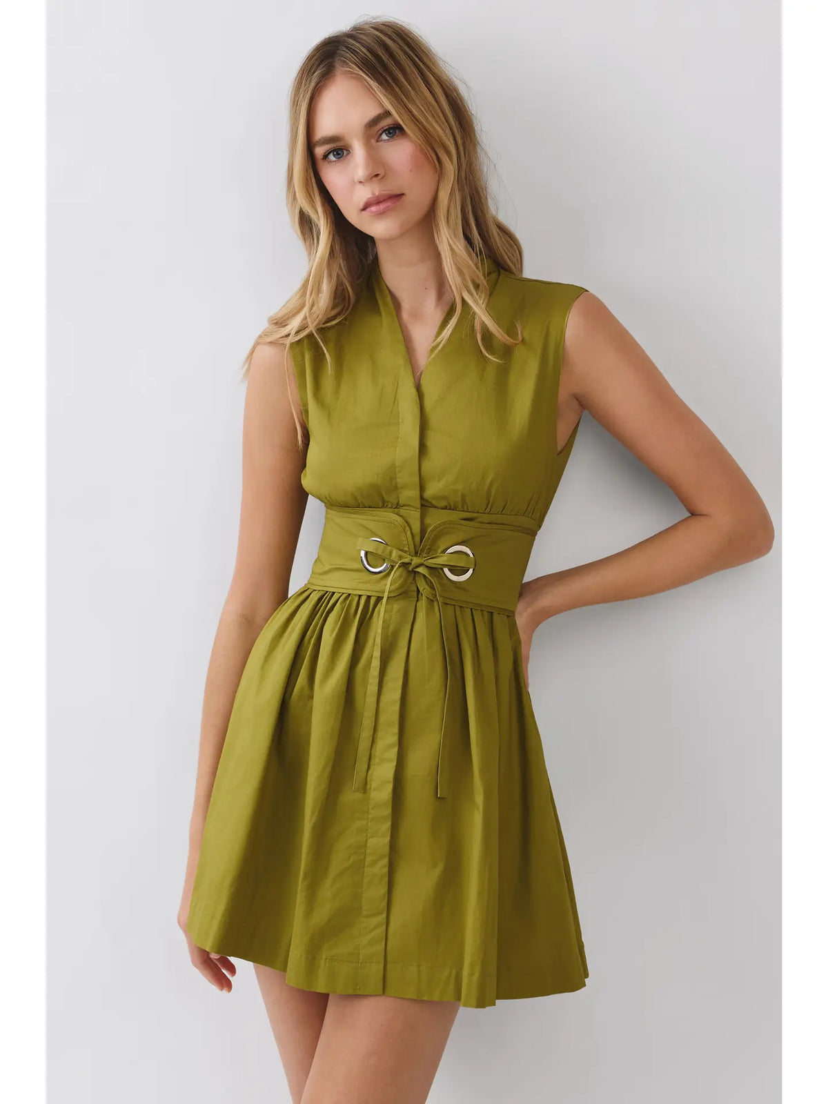 Fit & Flare Waist Belt Mini Dress