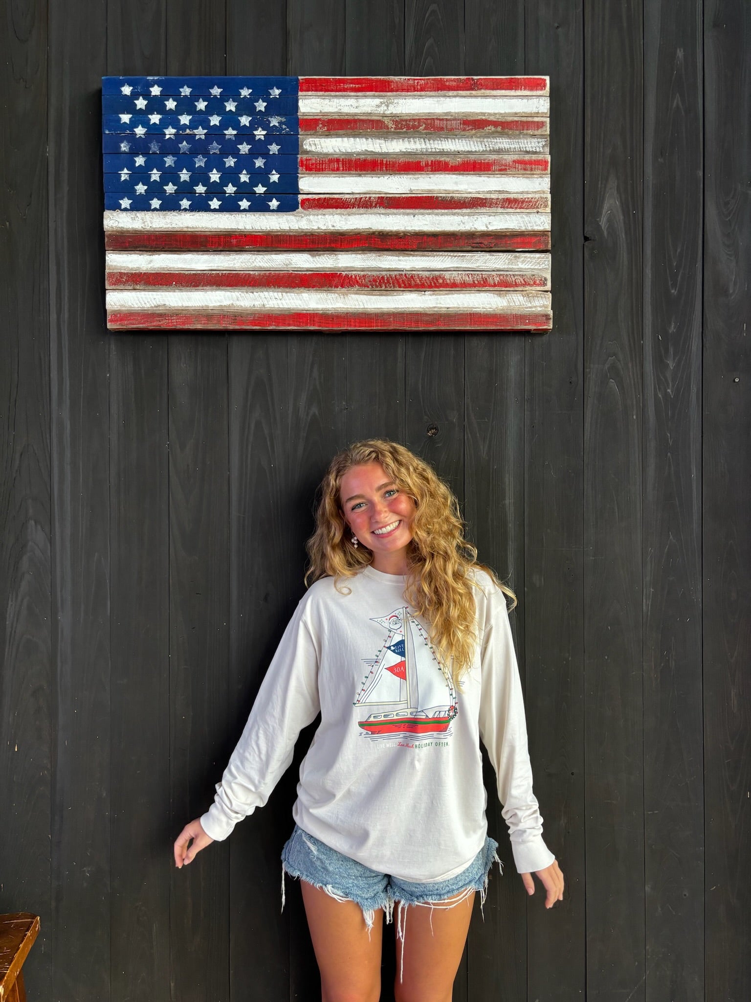 Holiday Sailboat Long-Sleeve Tee