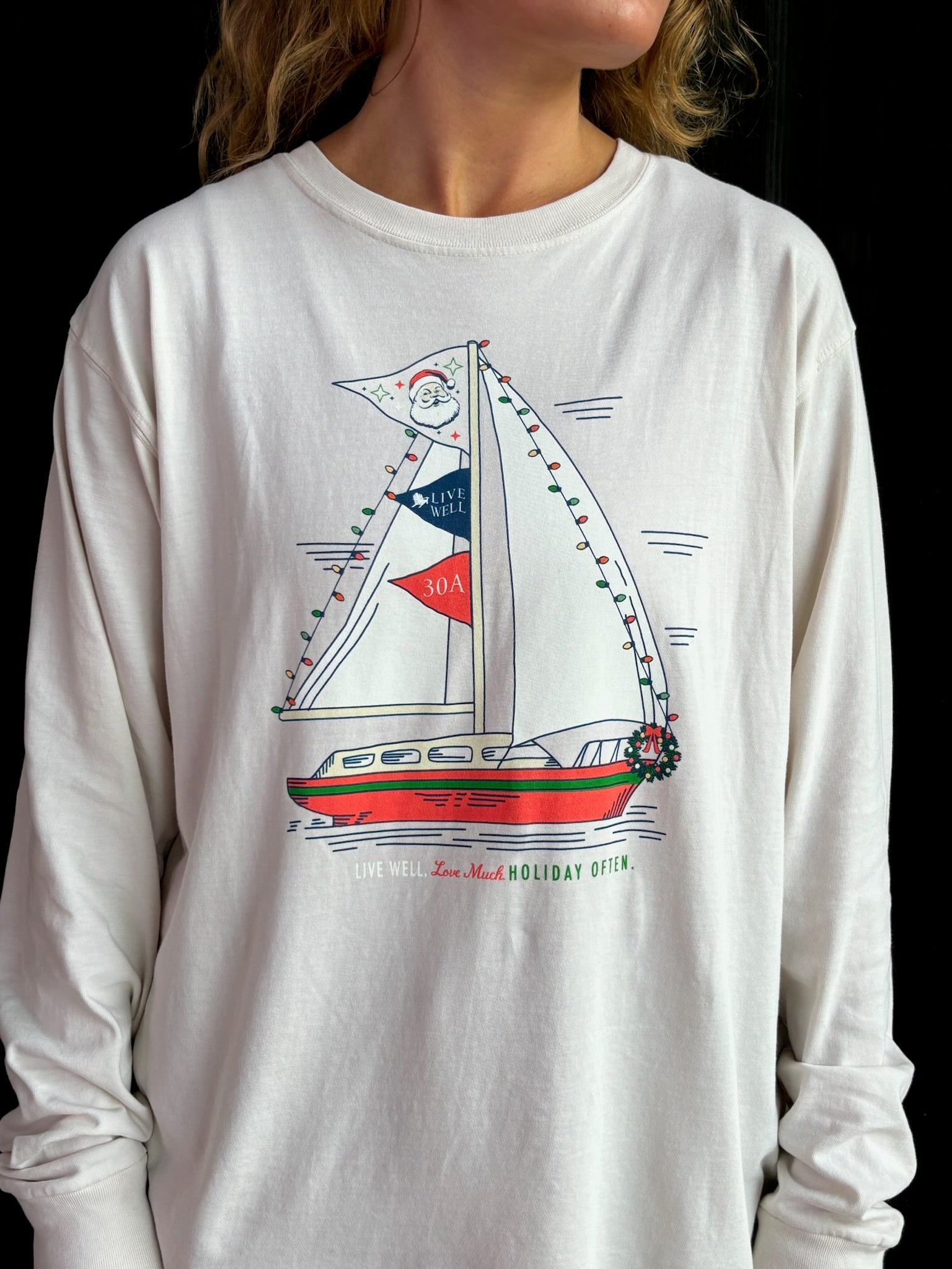 Holiday Sailboat Long-Sleeve Tee