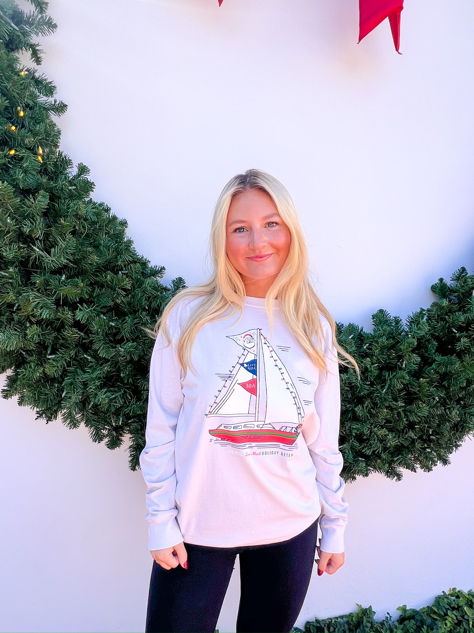 Holiday Sailboat Long-Sleeve Tee