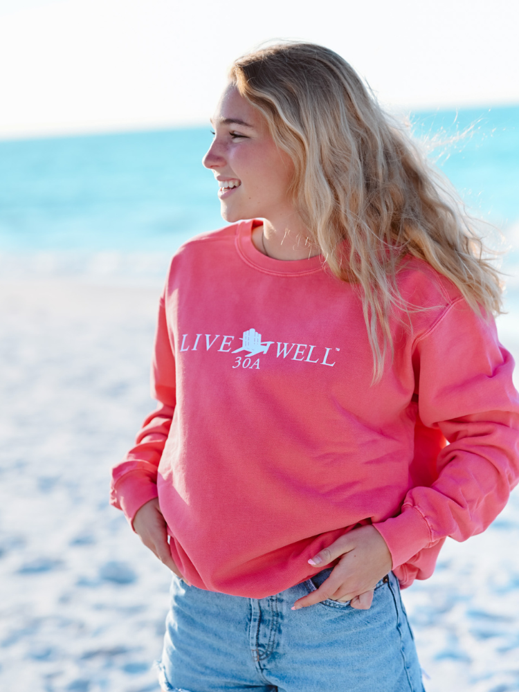 Live Well 30A Classic Logo Comfort Colors Sweatshirt