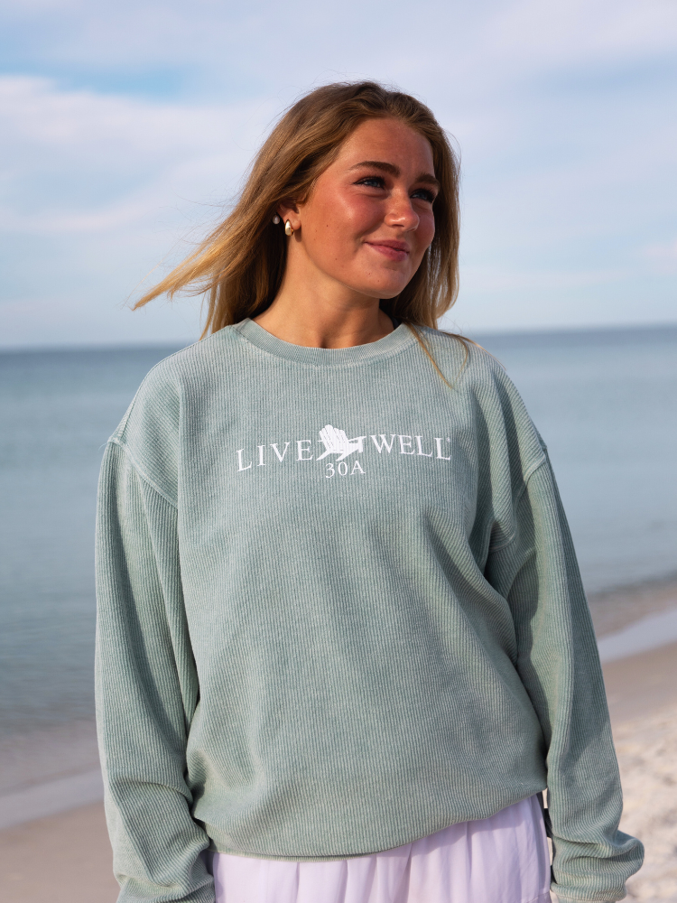 Live Well 30A Classic Logo Corded Crew Sweatshirts