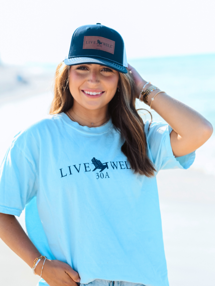 Live Well 30A Classic Logo Leather Patch Hat