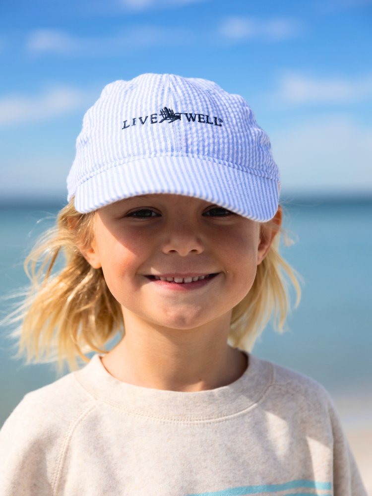 Live Well 30A Classic Logo Youth Seersucker Hat