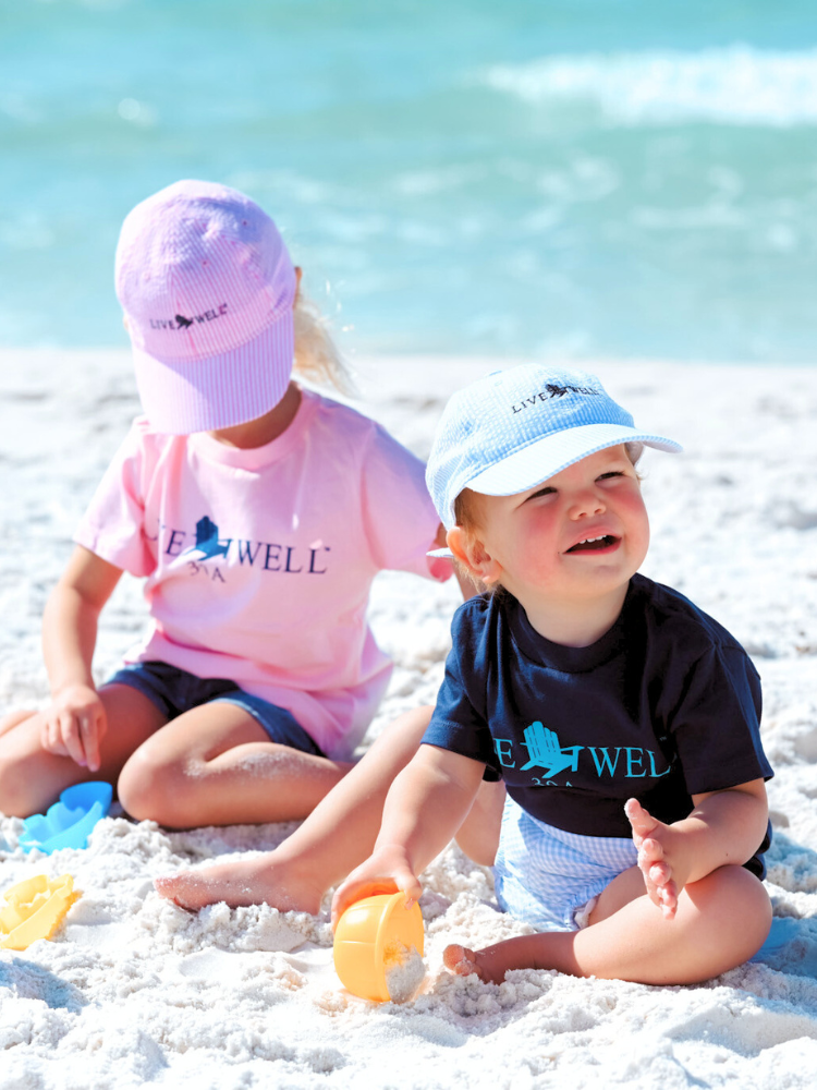 Live Well 30A Classic Logo Youth Seersucker Hat