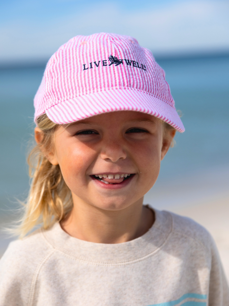 Live Well 30A Classic Logo Youth Seersucker Hat