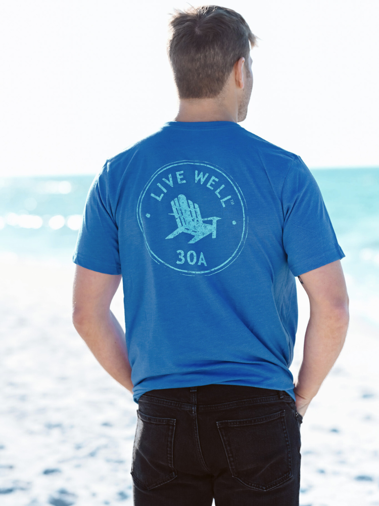 Live Well 30A Vintage Circle Logo T-Shirt