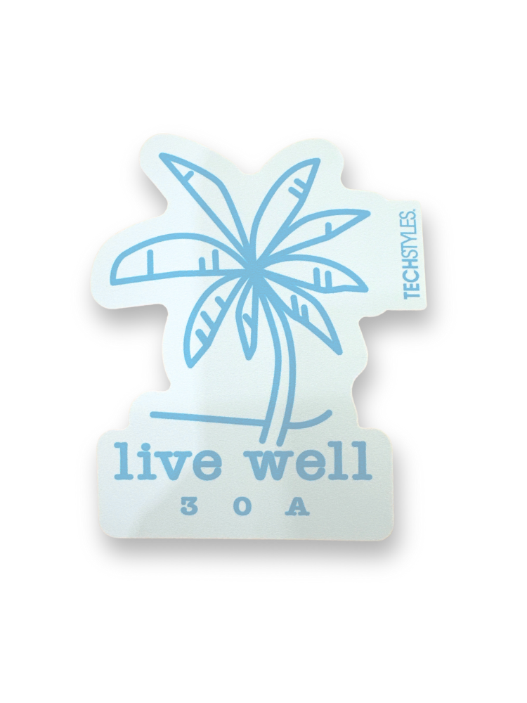 Live Well Palm Tree Sticker