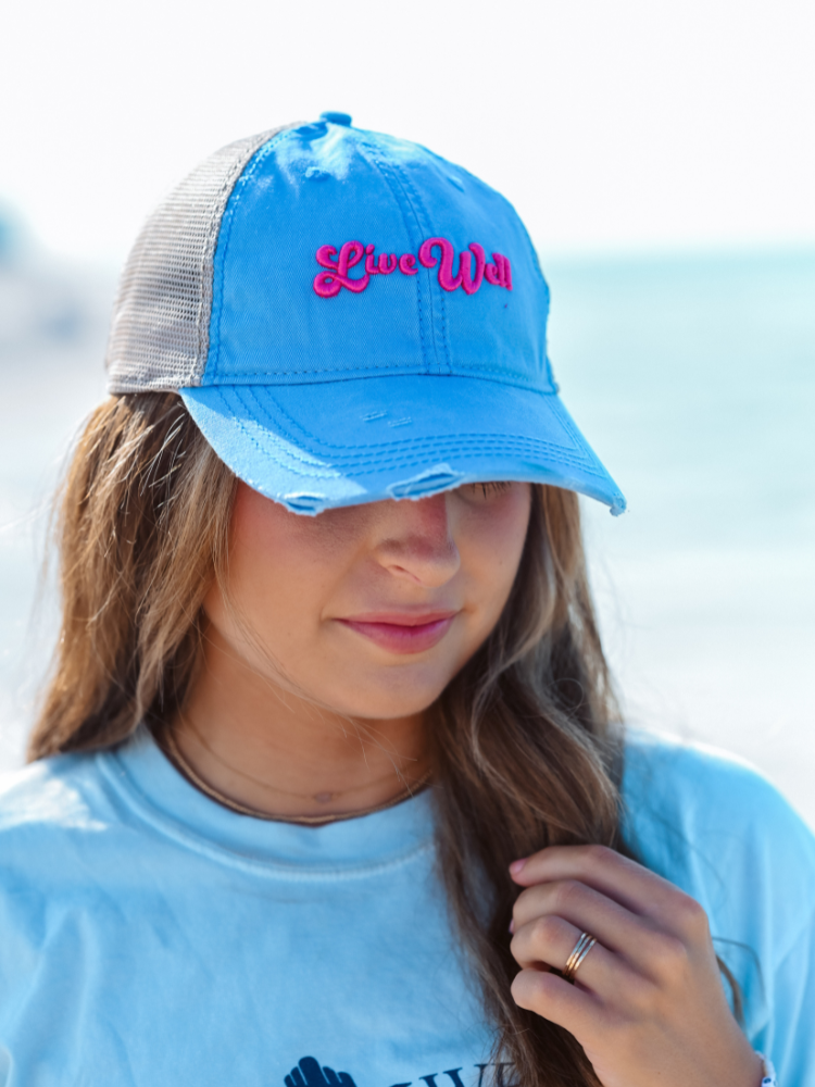 Live Well Script Trucker Hat